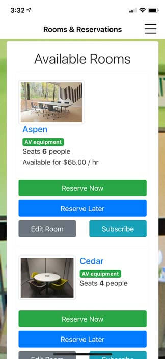 Screenshot of Jellyswitch app - Choose a room