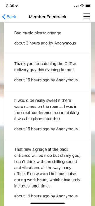 Screenshot of Jellyswitch app - Member feedback
