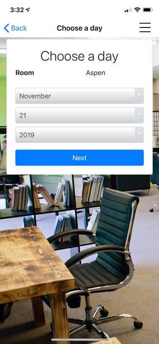 Screenshot of Jellyswitch app - Choose a day