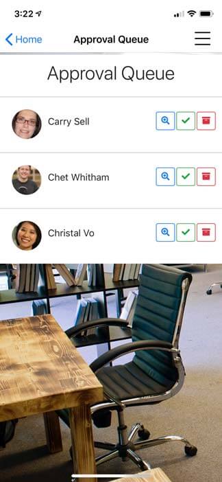 Screenshot of Jellyswitch app - Approval queue